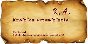 Kovács Artemíszia névjegykártya